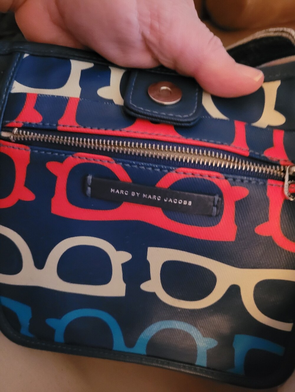 Marc Jacobs Colorblock Sunglasses Print Tote Bag - Blue/Red/Cream - Picture 9 of 10